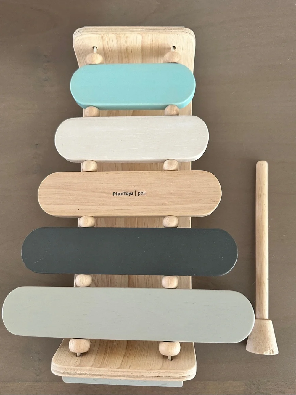 Pottery Barn Kids Wooden musical toy Xylophone Pastel neutral Montessori